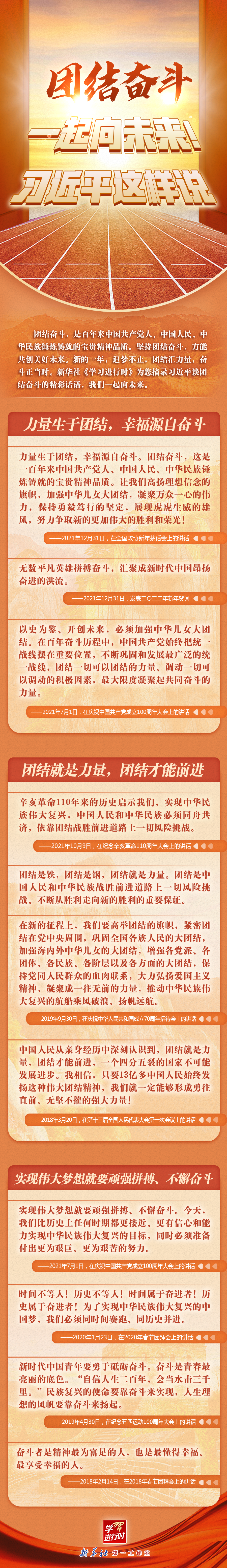 學習進行時丨團結(jié)奮斗，一起向未來！習近平這樣說