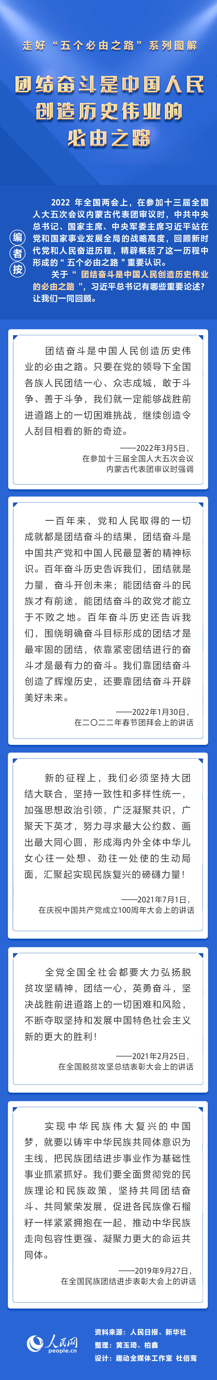 “團結(jié)奮斗是中國人民創(chuàng)造歷史偉業(yè)的必由之路”